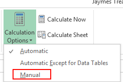 Manual Calculation Options